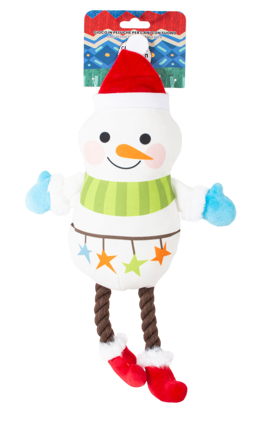Χριστουγεννιάτικο Λούτρινο Παιχνίδι Σκύλου Χιονάνθρωπος 21εκ.