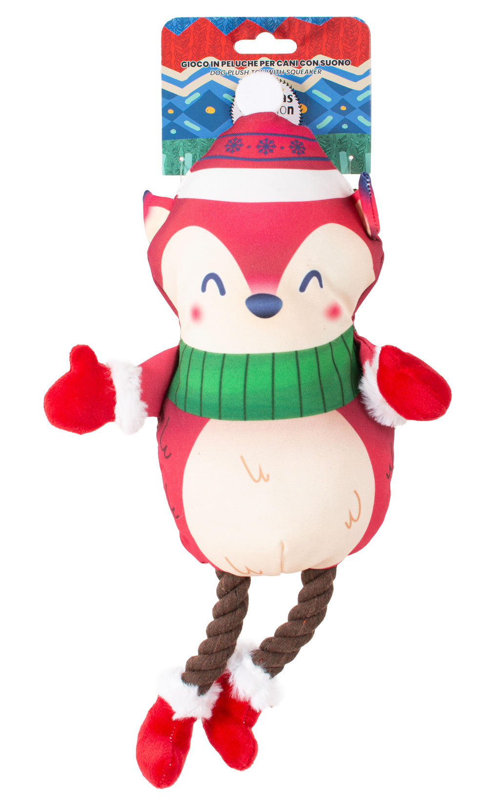 Χριστουγεννιάτικο Λούτρινο Παιχνίδι Σκύλου Αλεπού 21εκ.