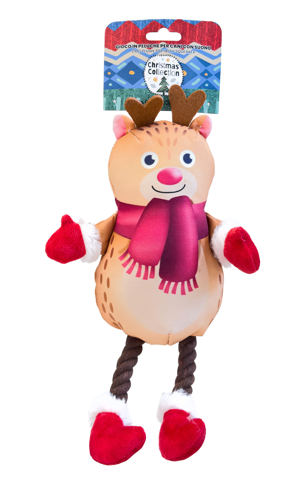 Χριστουγεννιάτικο Λούτρινο Παιχνίδι Σκύλου Τάρανδος 21εκ.